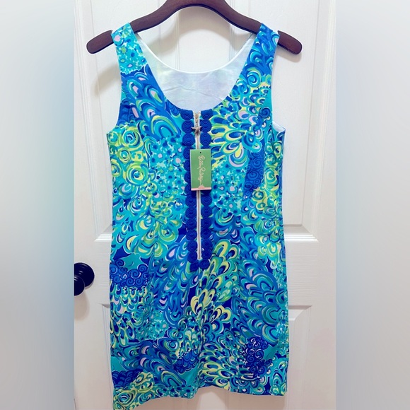 NWT LILLY PULITZER CATHY SHIFT SEA BLUE LILLY'S LAGOON GRAIL! BEAUTIFUL!! - Picture 13 of 14